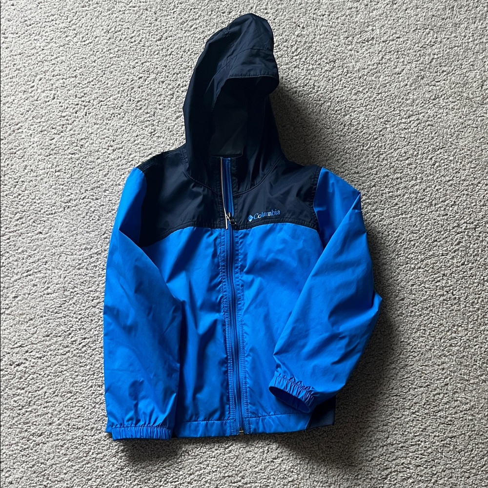 Columbia Kids Blue and Black Hooded Raincoat